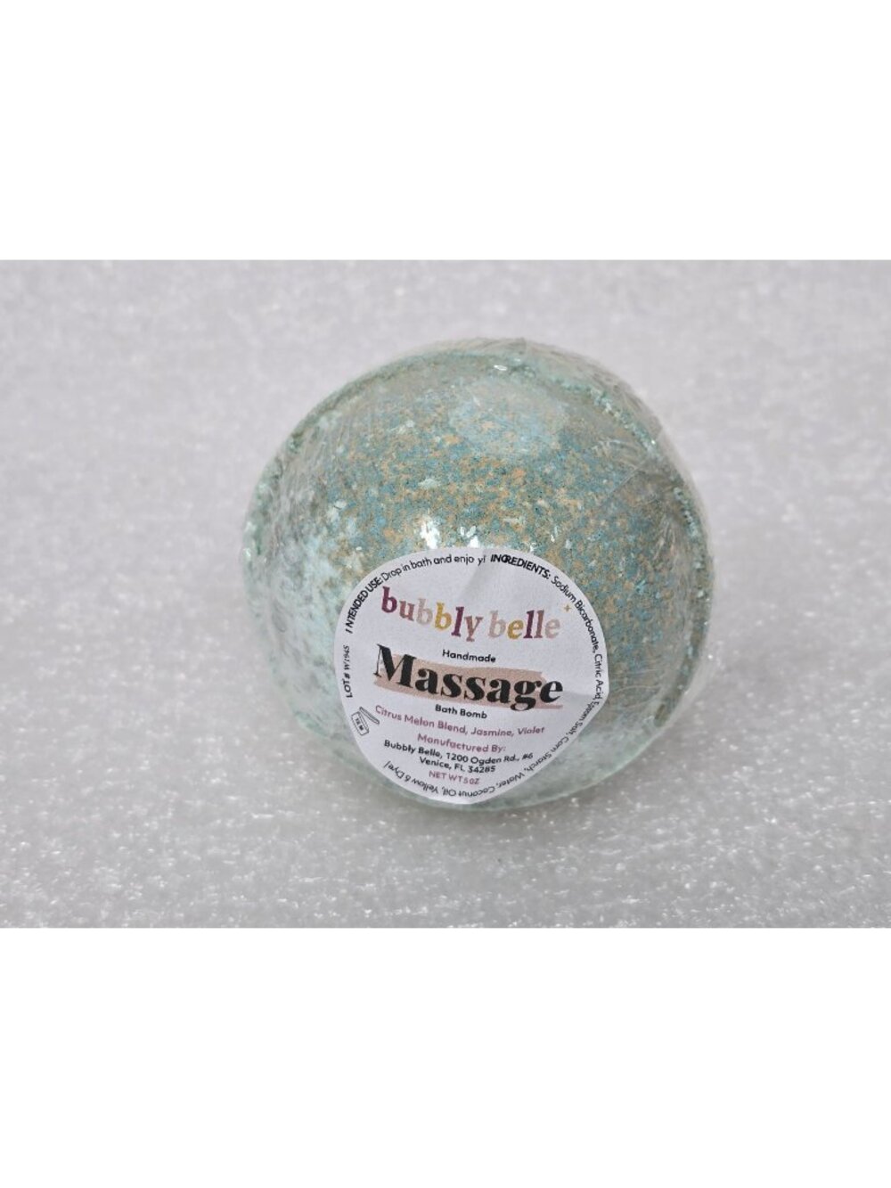 Bubbly Belle Handmade Massage Citrus Melon Jasmine Violet Bath Bomb Aromatherapy